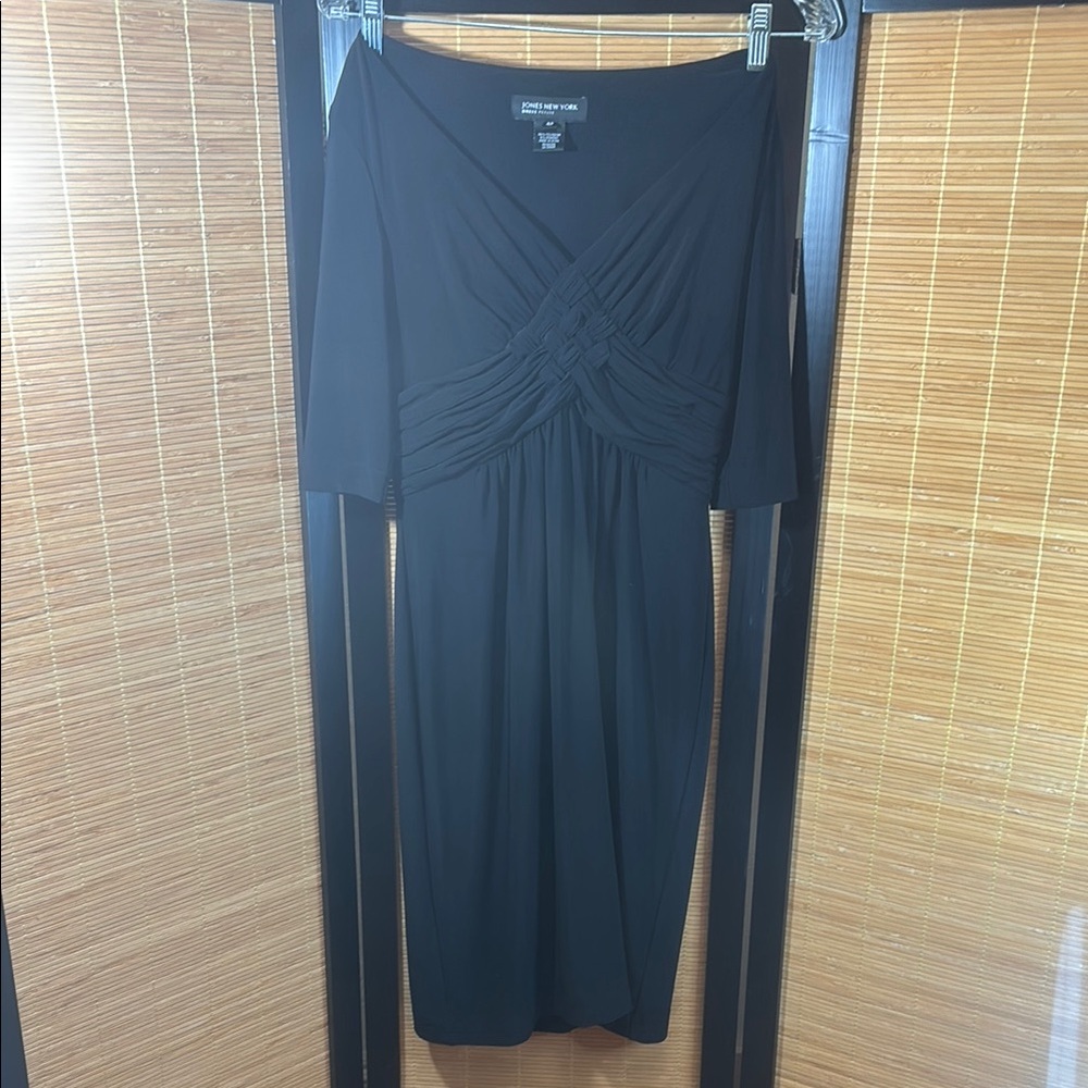 Jones New York Blue Off Shoulder Ruched Sheath